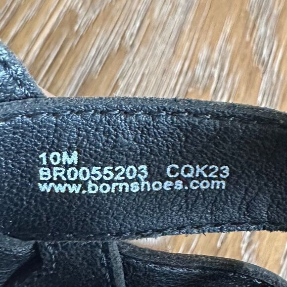 Børn Bernese Cage Wedge Sandal In Black Leather - Picture 6 of 9